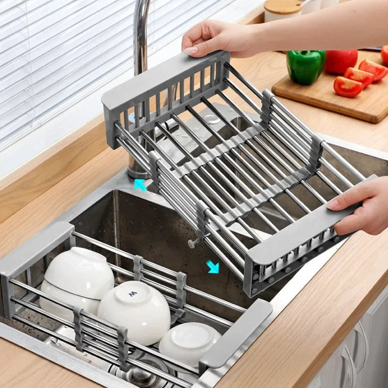 Retractable Stainless Steel Sink Drain Basket