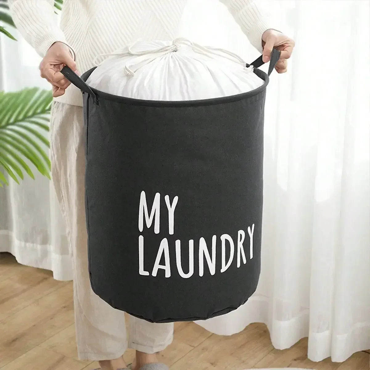 Foldable Cotton & Linen Laundry Basket