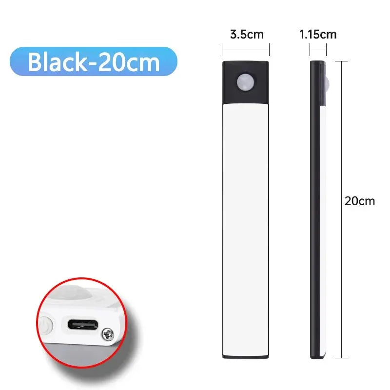 Motion Sensor Cabinet Light — USB-C Rechargeable, Dimmable, 4 Modes
