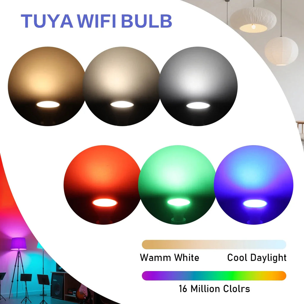 Tuya WiFi GU10 Smart Spotlight — Dimmable, Alexa & Google Compatible