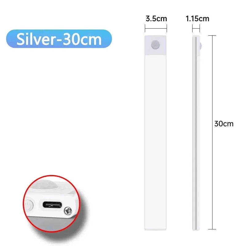 Motion Sensor Cabinet Light — USB-C Rechargeable, Dimmable, 4 Modes