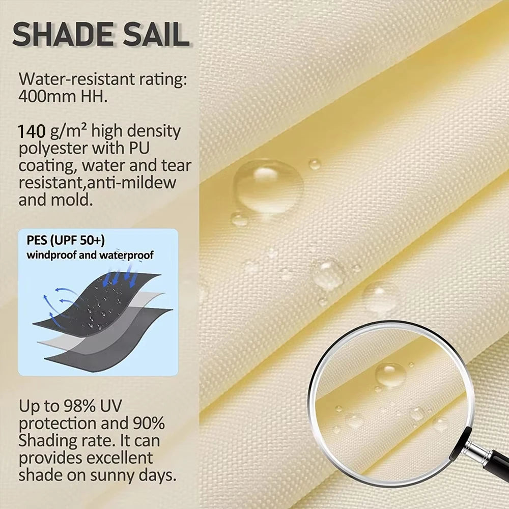 Rectangular Sun Sail – UV Resistant Breathable Poly Cotton Shade for Patio & Camping
