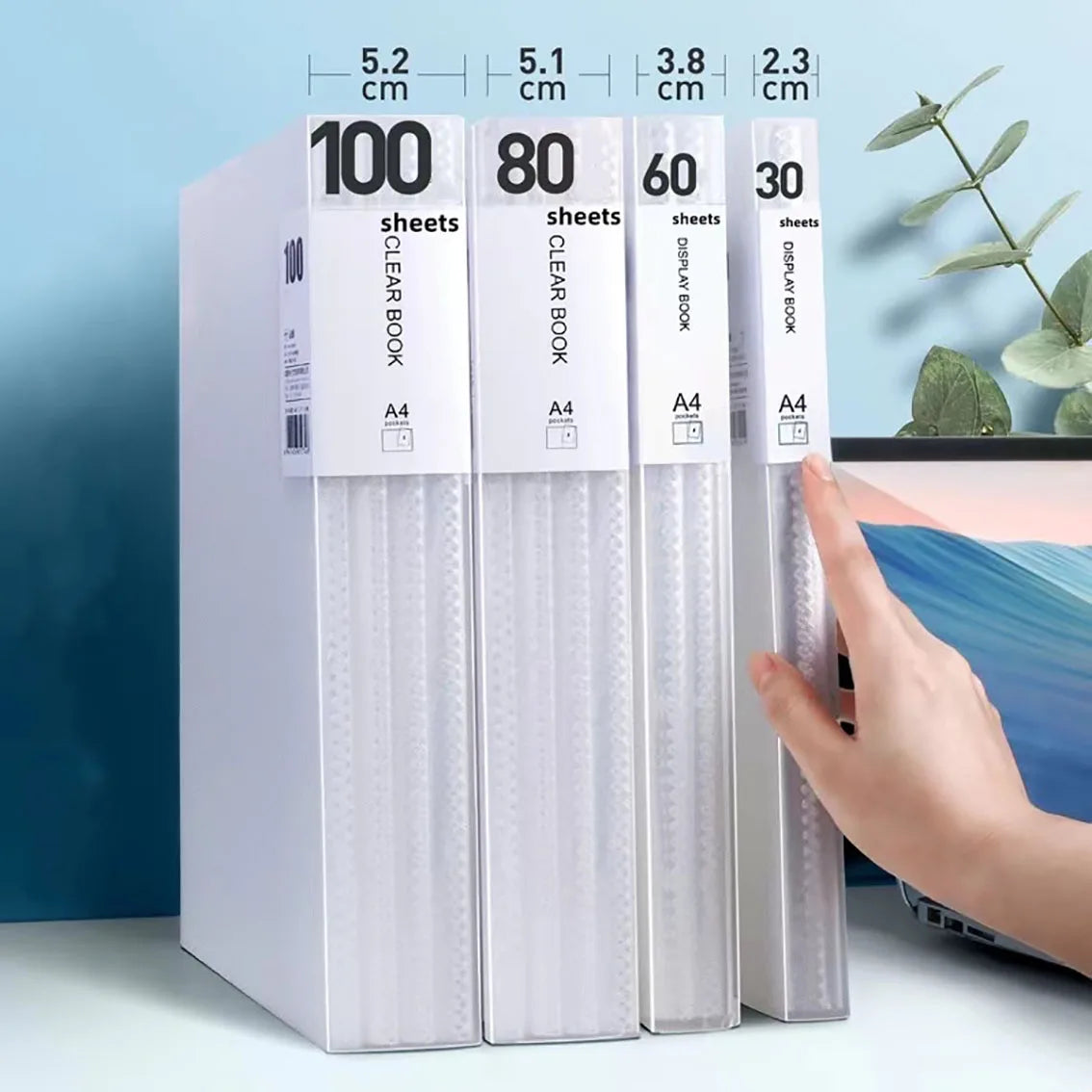 60-Page A4 Storage Folder — Clear View Panels & Built-in Pen Holder