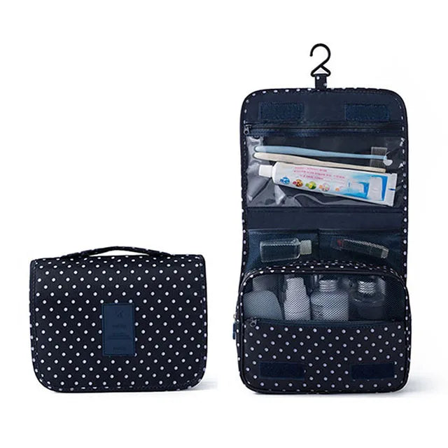 Foldable Hook Cosmetic Bag — Waterproof Travel Makeup Organizer, 24×19cm