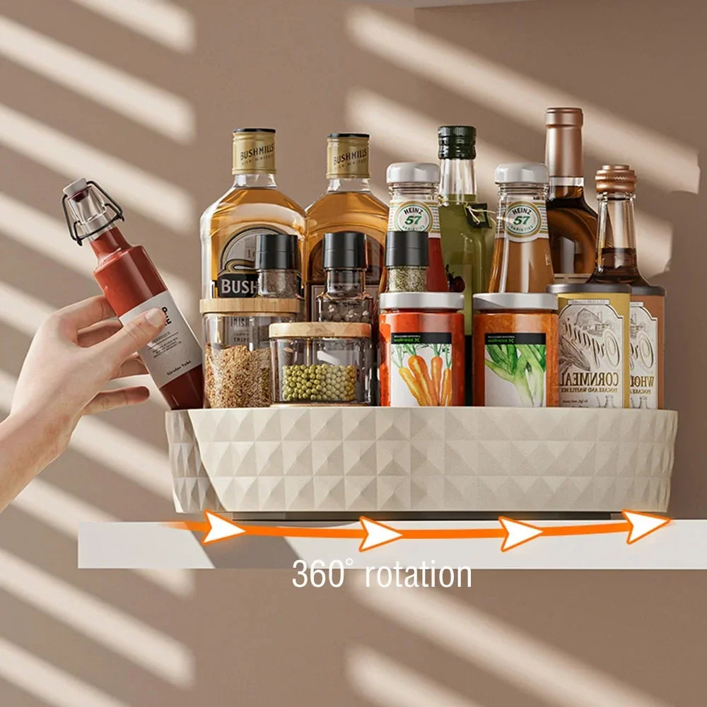 360° Rotating Spice & Condiment Rack — Non-Slip, Multipurpose