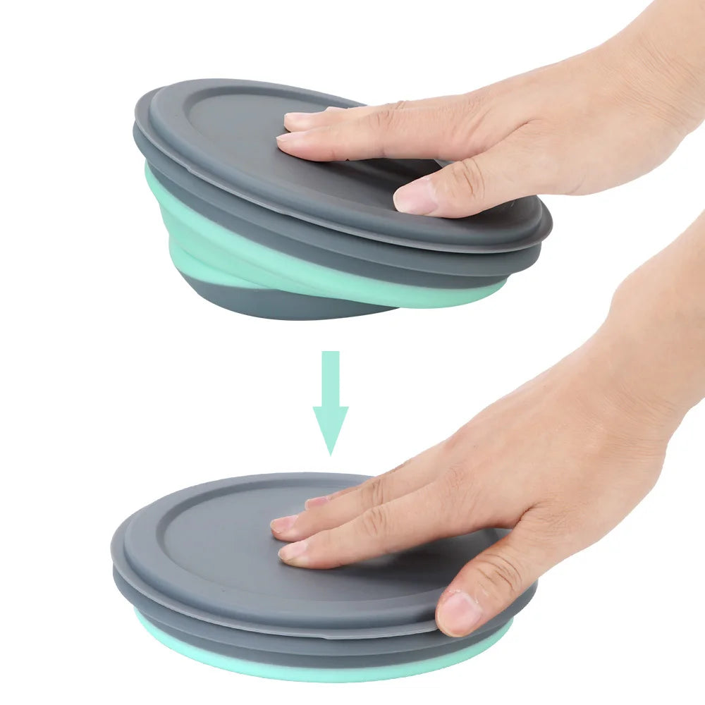 Silicone Foldable Lunch Box Bowl — Set of 3, Portable for Camping & Picnic