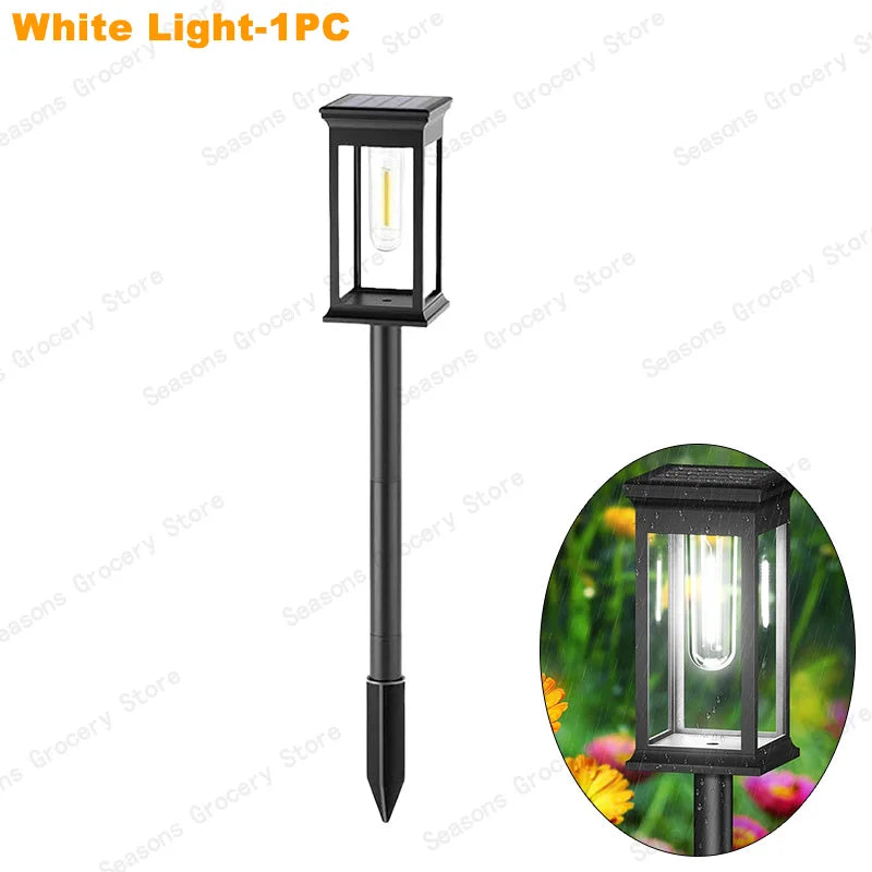 IP65 Waterproof Solar Garden Lights White Warm Light Outdoor Landscape Walkway Lighting Lawn Porch Patio Ambiance Lights