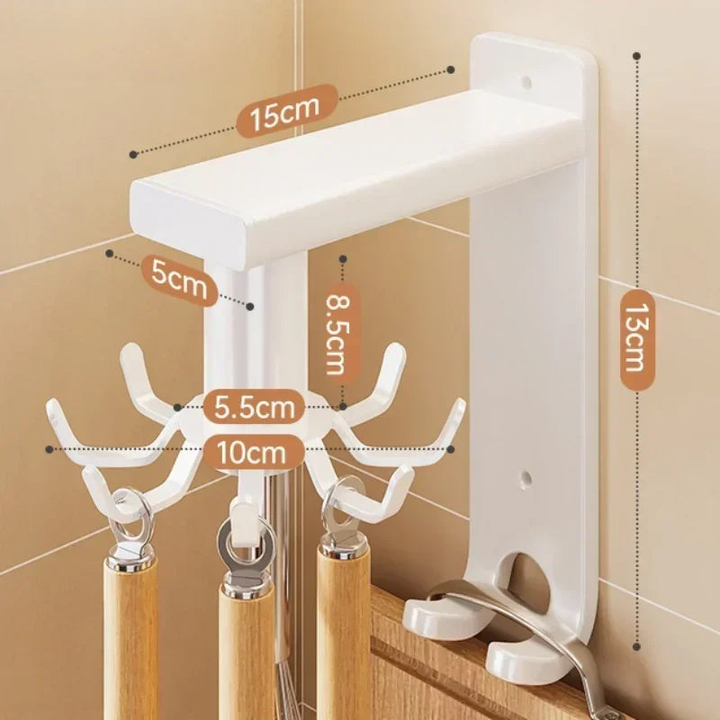 360° Rotatable Kitchen Hook Rack — No-Drill, Spoon & Utensil Hanger