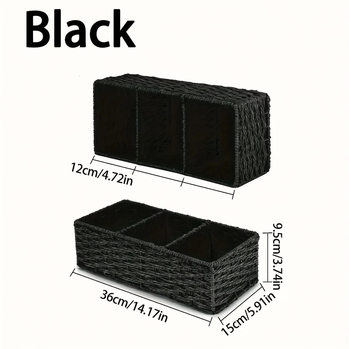 Handwoven Paper Rope Storage Basket — Bathroom & Countertop Organizer