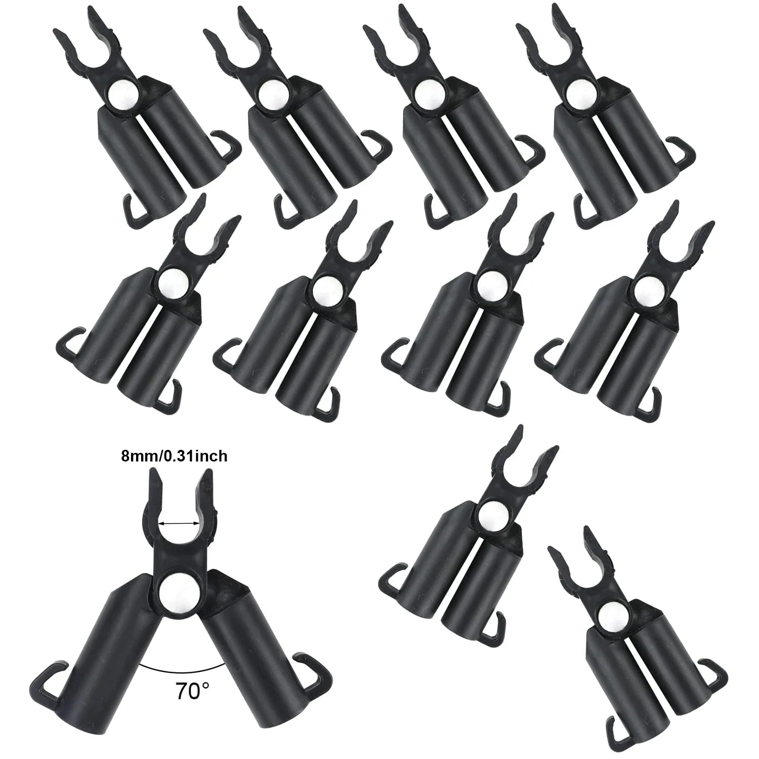 Plant Support A/B-Type Fixed Clip Connector – PP Plastic Stake Connector for Climbing Vines & Greenhouse Frames (10 pcs)