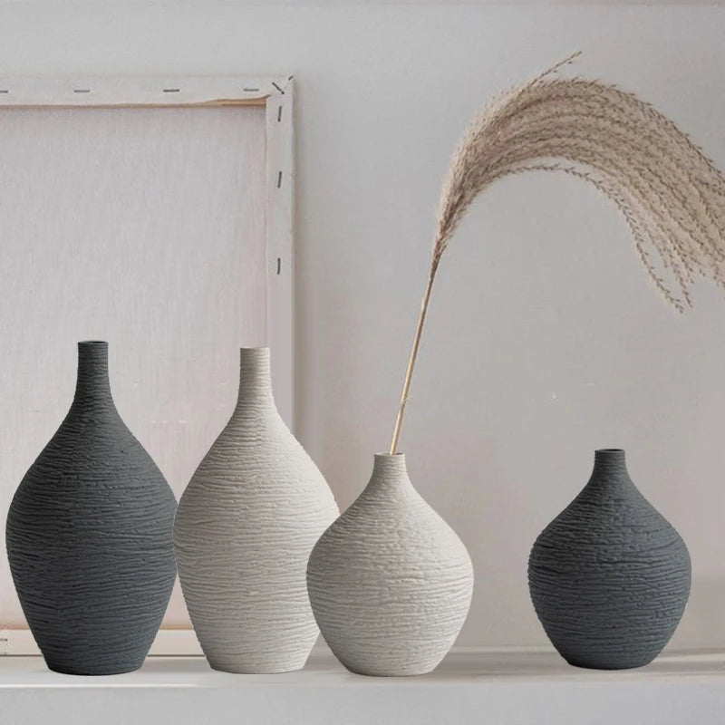 Nordic Narrow-Neck Ceramic Vase — Small or Large
