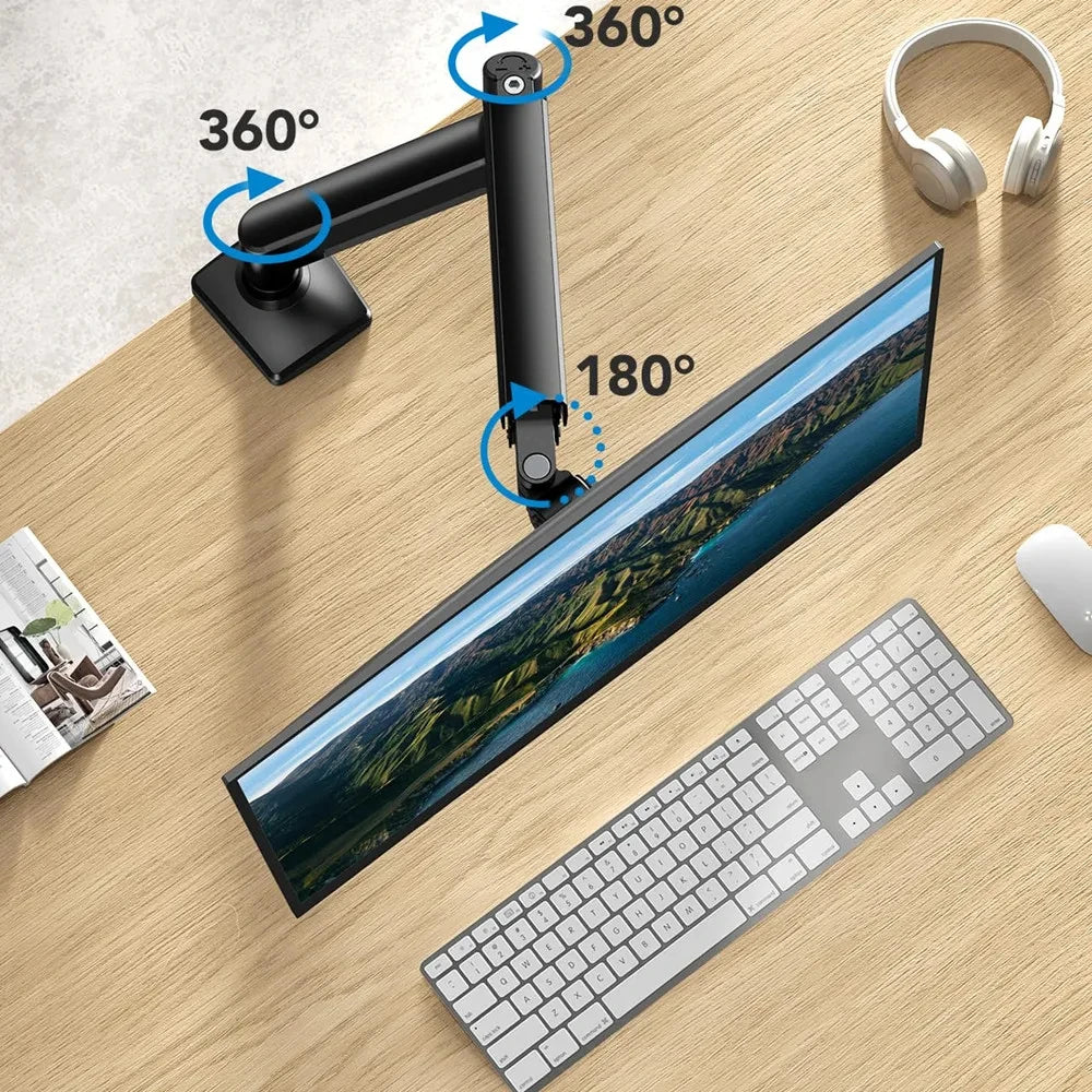 Single Monitor Arm — Adjustable Desk Mount for 14–32" Screens