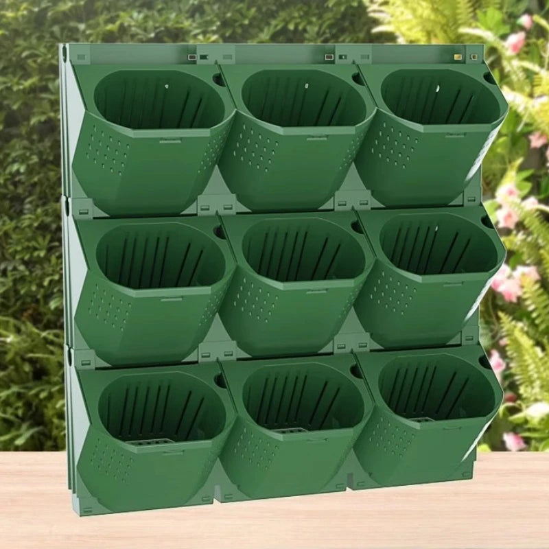 Vertical Wall Planting Box – Mounted Composite Plastic Flower Pot for Green Walls
