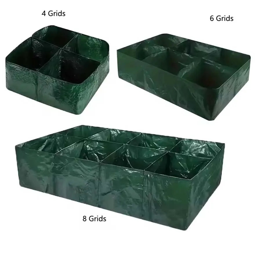 Multi-Grid Round Grow Bag – 4/6/8 Compartment PE Planter for Vegetables & Flowers