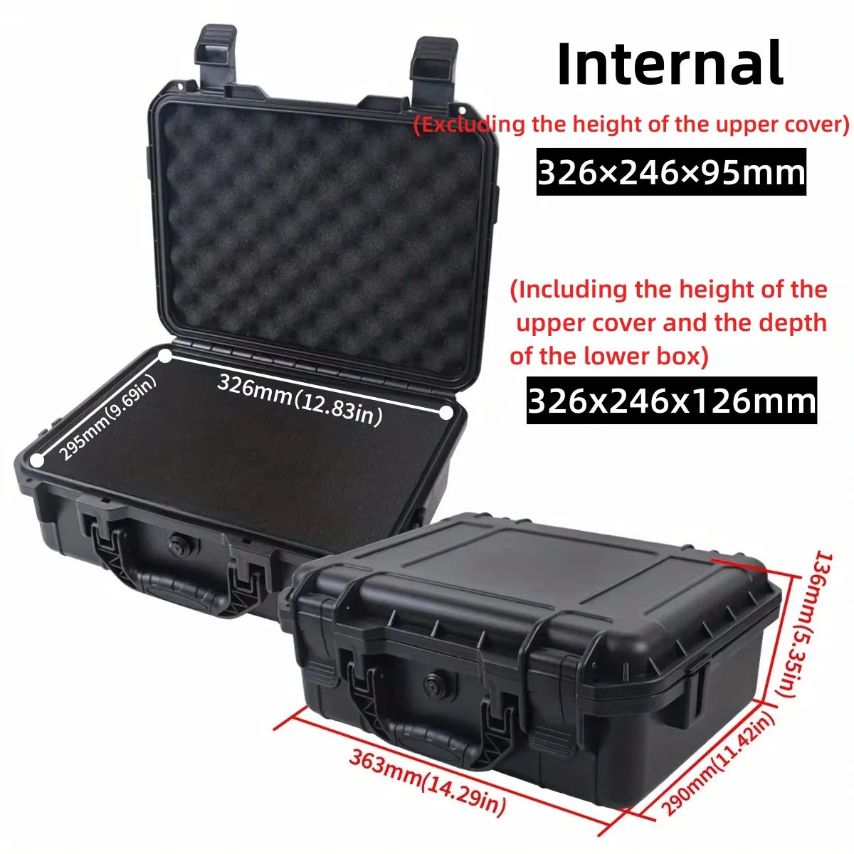 Waterproof Hard Carry Case with Pre-cut Sponge – Shockproof Safety Tool & Equipment Organizer
