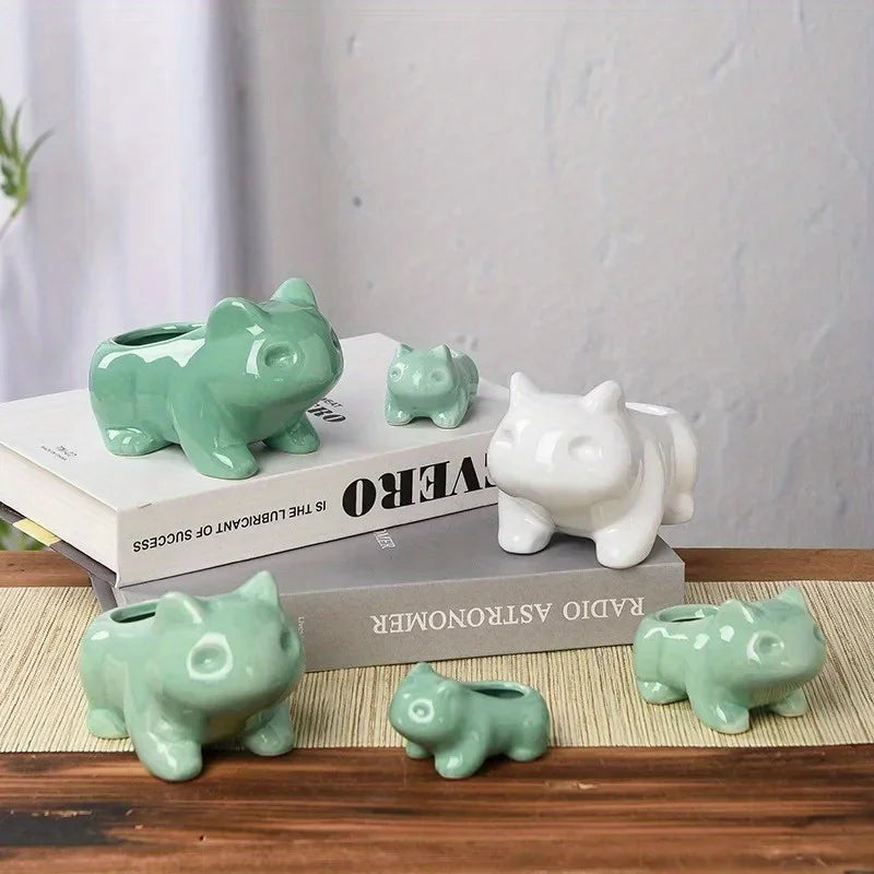 Creative Ceramic Mini Flowerpot – Handmade Succulent Planter with Drainage Hole