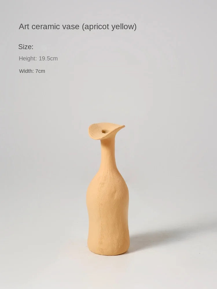 Nordic Morandi Ceramic Vase — Handmade Inkjet Finish