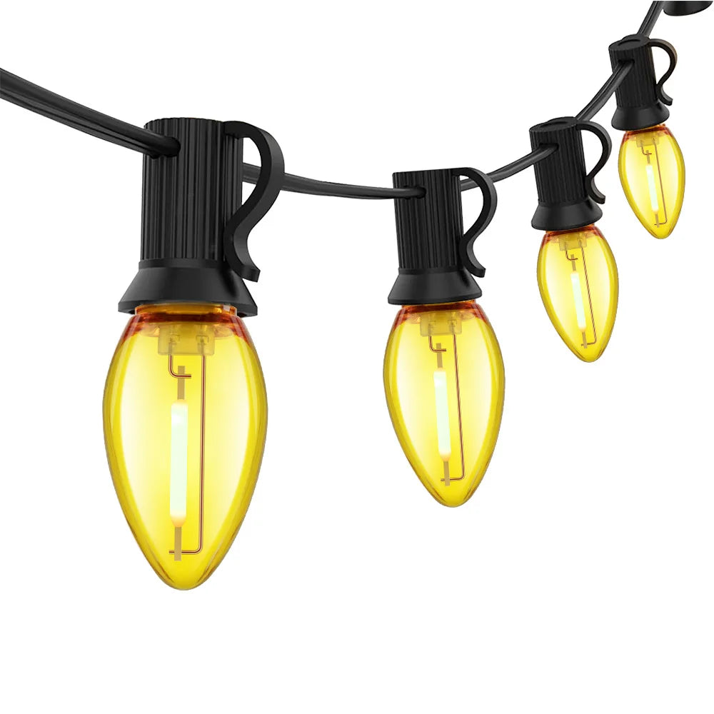 Grensk C7 RGB Shatterproof Replacement Bulbs – 1W E12 Waterproof Garland Lights