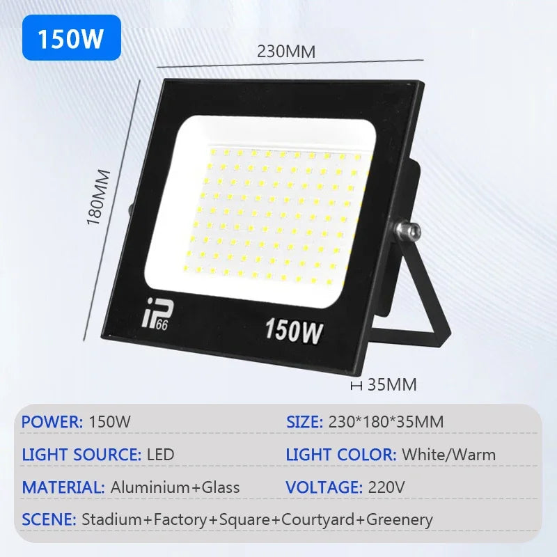 TIIIIT LED Floodlight IP66 – 10W–200W Outdoor Spotlight AC220V