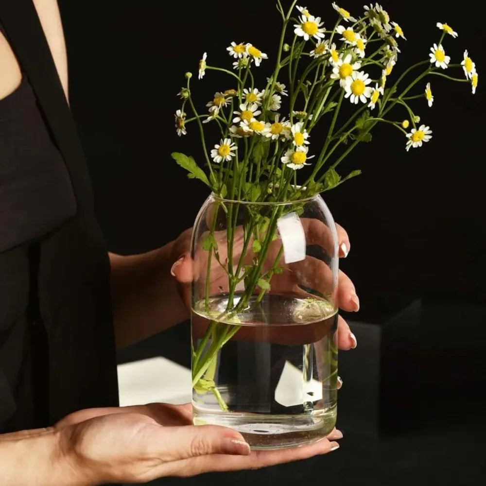 Simple Modern Transparent Glass Flower Vase — Hydroponic & Decorative