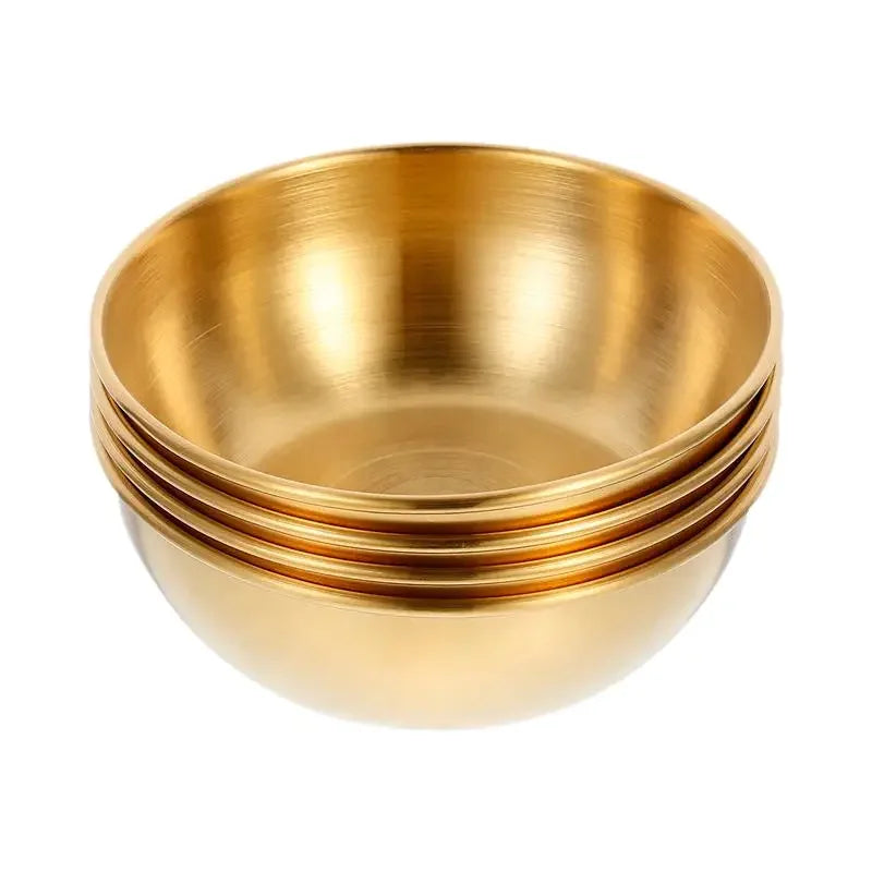 Stainless Steel Sauce & Appetiser Dishes — Gold or Silver, Set of 2 or 4