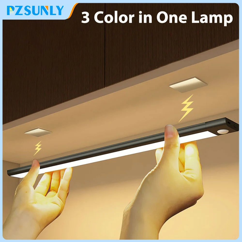 Motion Sensor Cabinet Light — 3 Colour Modes, USB Rechargeable, Black or Silver