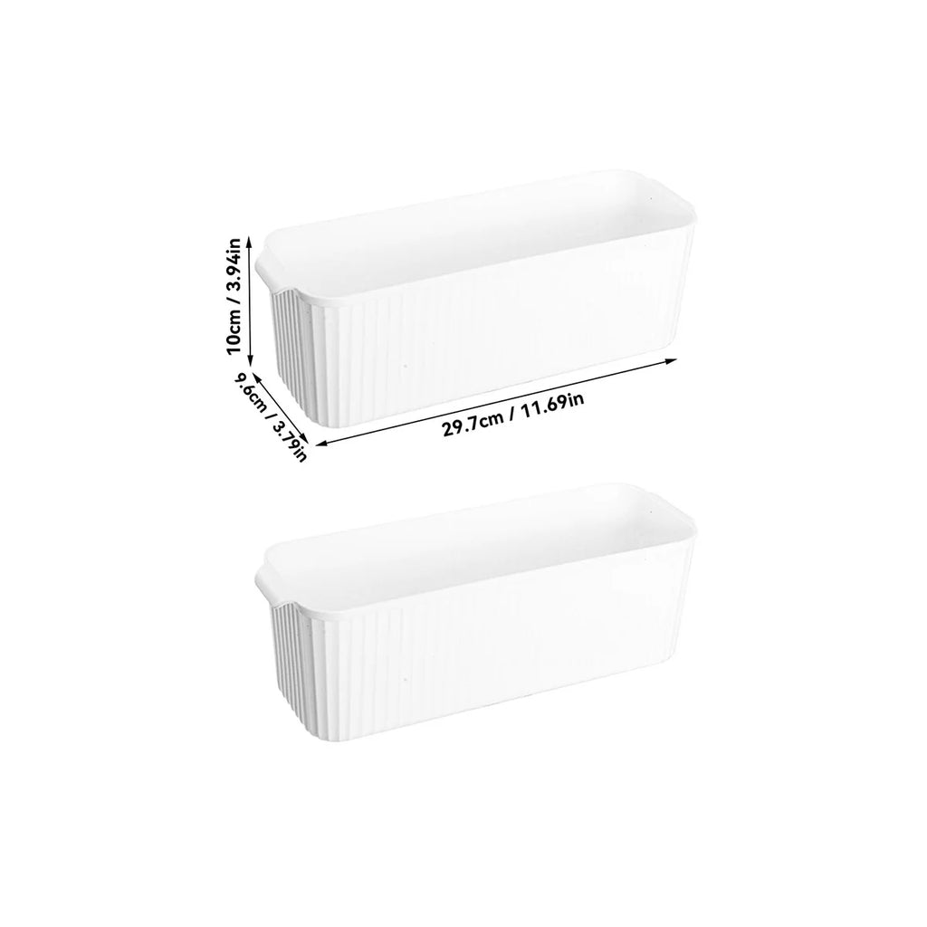 Stackable Plastic Storage Box with Handle — Kitchen, Bathroom & Desktop