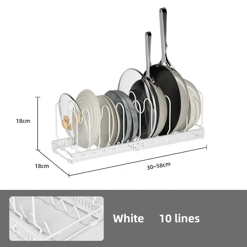 Adjustable Multi-Layer Pot & Dish Storage Rack