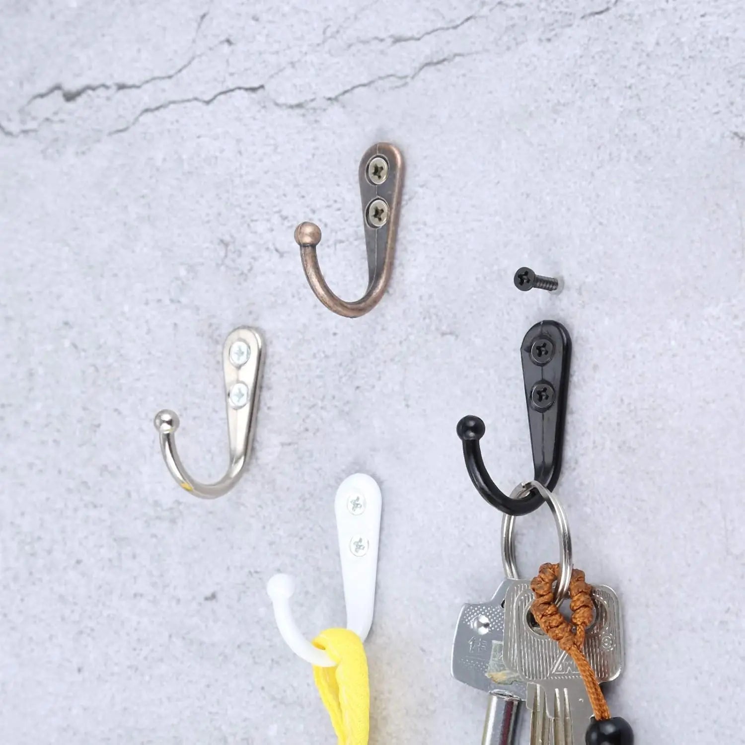 Retro Zinc Alloy Wall Hook — Single or Double Prong for Coats, Bags & Towels