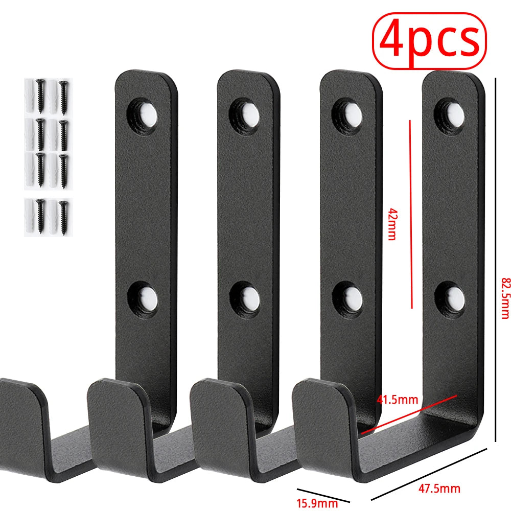 Heavy-Duty Black Metal Wall Hook — Coat, Towel & Bag Hanger