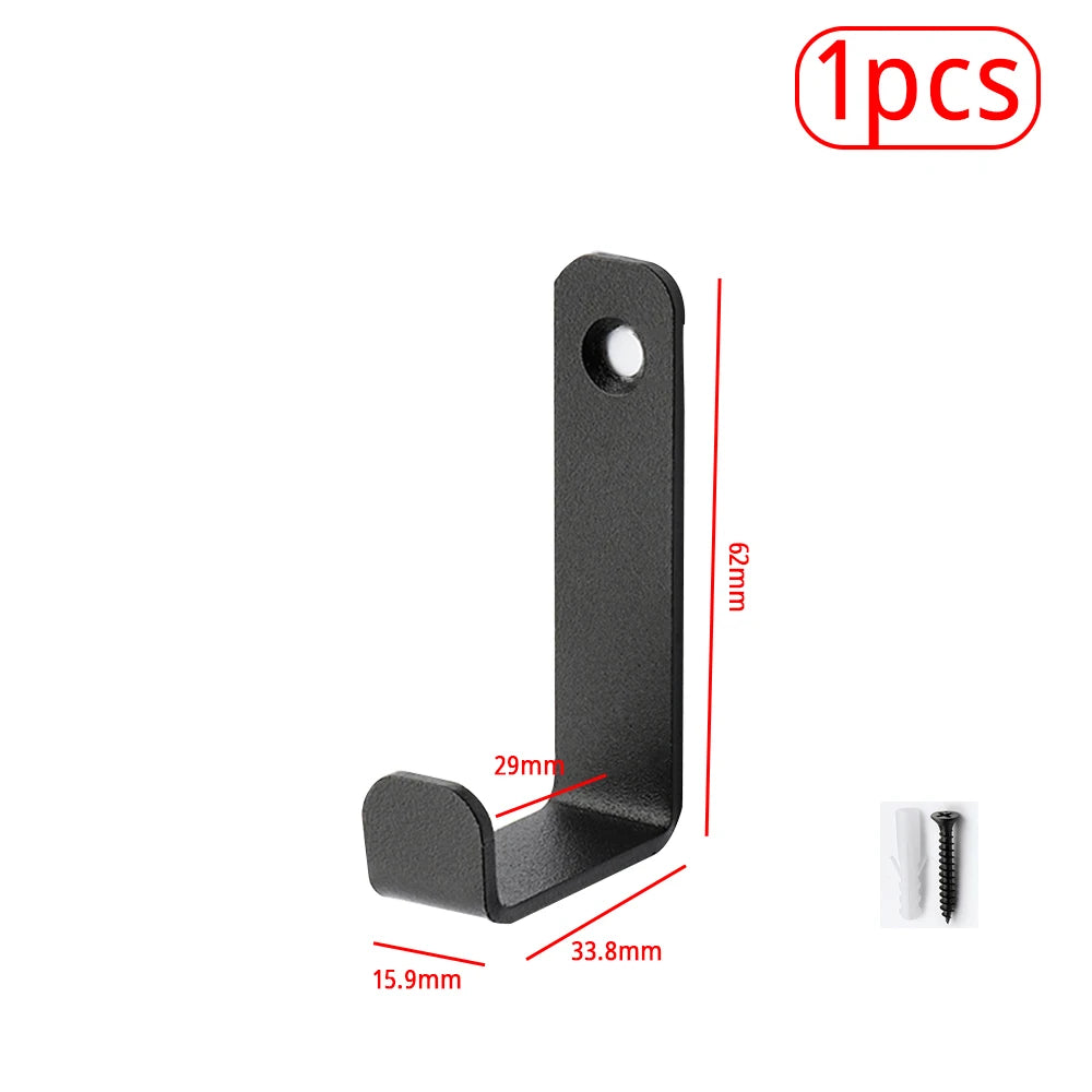 Heavy-Duty Black Metal Wall Hook — Coat, Towel & Bag Hanger