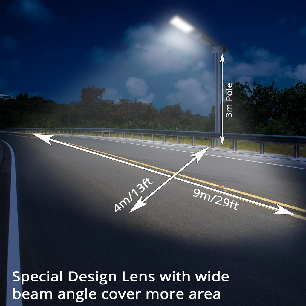 Solar Light Mart Alpha 1080X – Solar LED Street & Path Light with PIR Motion Sensor, 3 Working Modes (IP65)