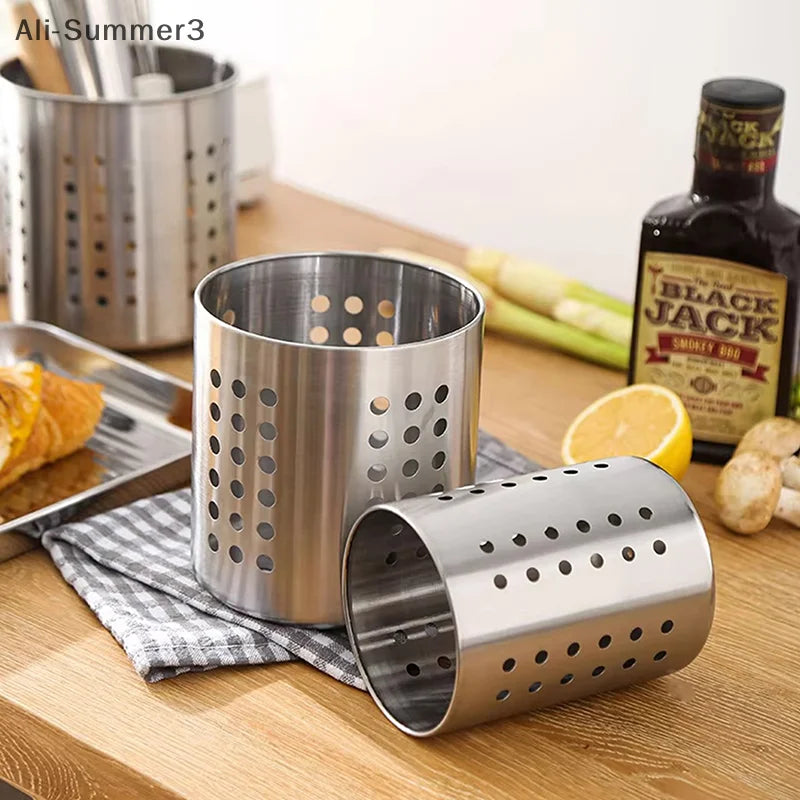 Stainless Steel Cutlery & Chopstick Holder — Draining, Countertop
