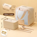 WORTHBUY Divided Bento Lunch Box — Leakproof, Microwave Safe, with Bag & Cutlery