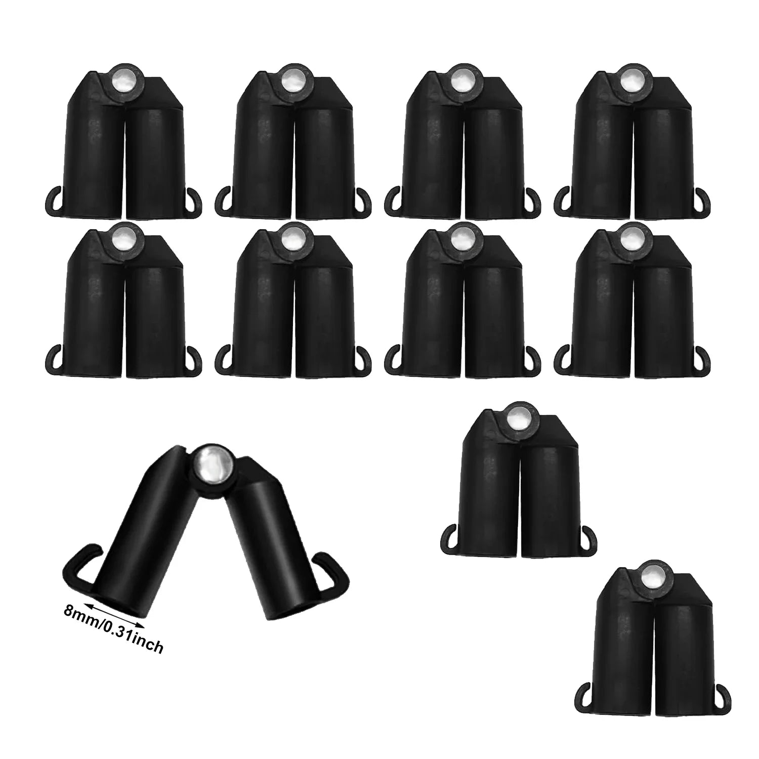 Plant Support A/B-Type Fixed Clip Connector – PP Plastic Stake Connector for Climbing Vines & Greenhouse Frames (10 pcs)