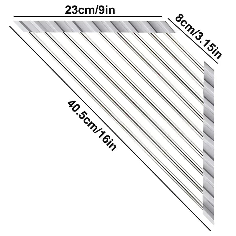 Roll-Up Corner Sink Dish Drying Rack