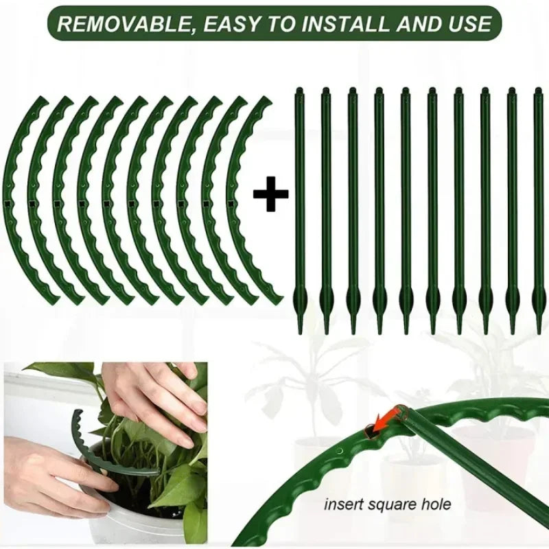 T-Shaped Plastic Plant Support Pile – Flower & Greenhouse Fixing Rod Holder (1/4/8/16 pcs)