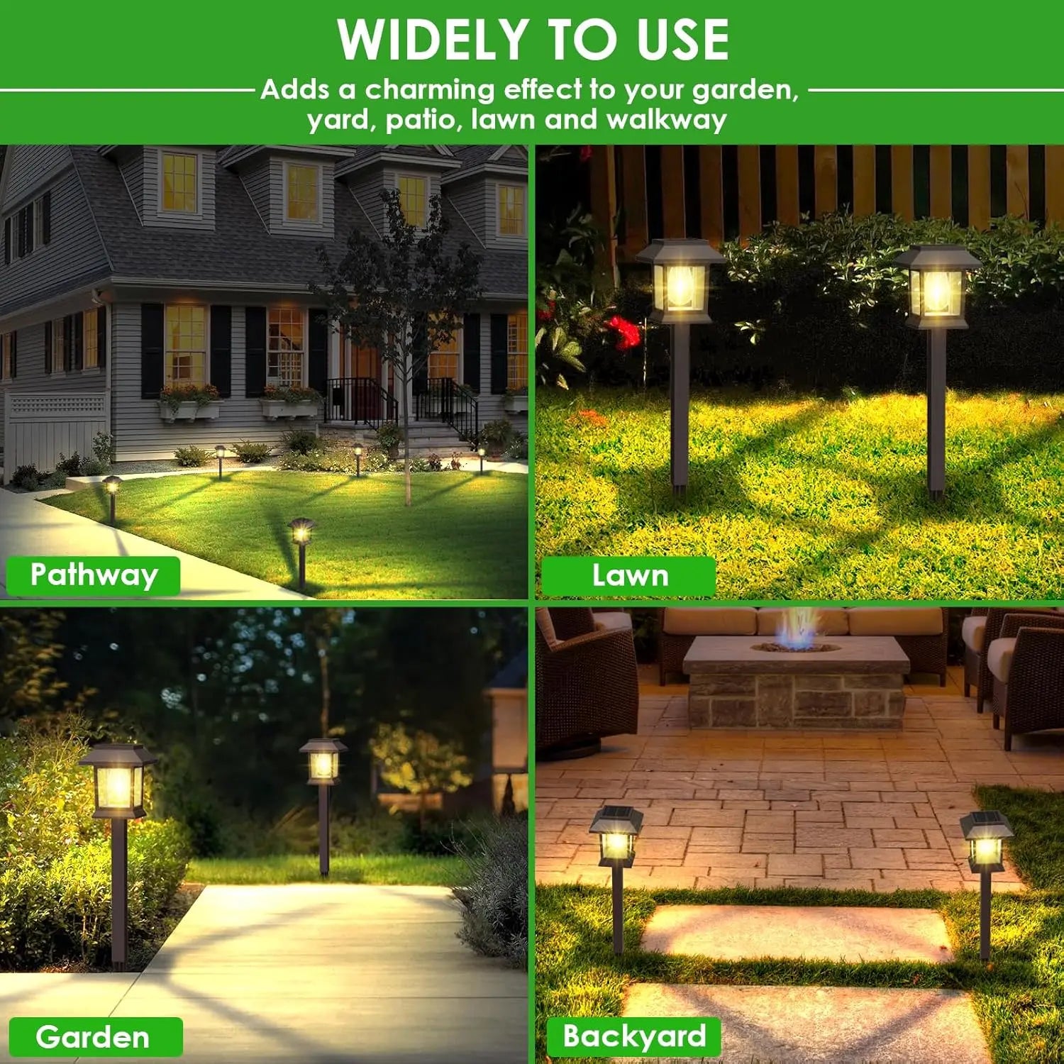 Solar LED Ground Stake Light – Warm Tungsten Glow Pathway Lamp for Garden, Villa & Courtyard