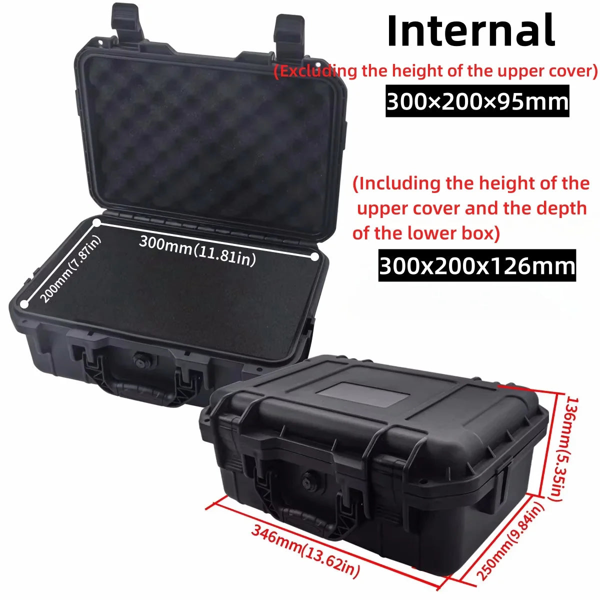 Waterproof Hard Carry Case with Pre-cut Sponge – Shockproof Safety Tool & Equipment Organizer