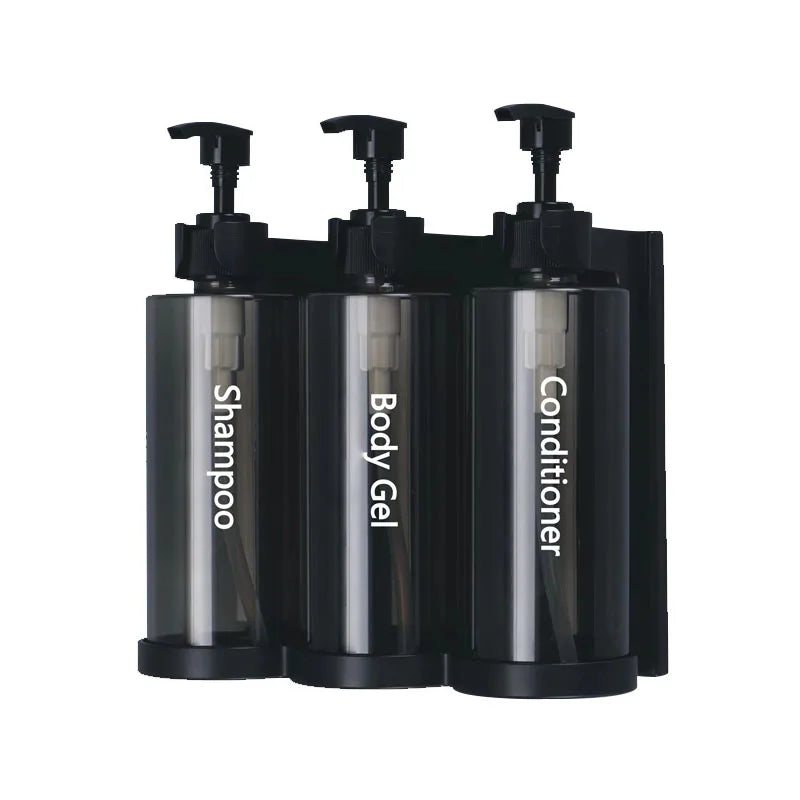 300ml Wall-Mount Soap & Shampoo Dispenser — Lockable, No-Drill Install