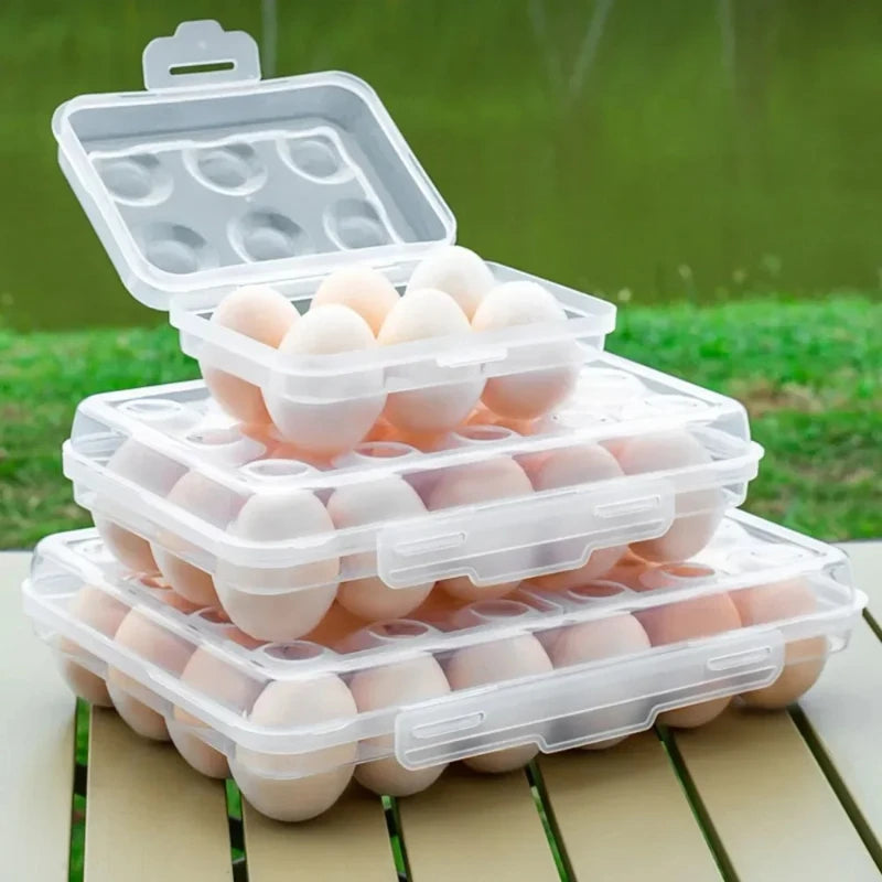 Portable Egg Holder with Lid & Safety Lock — Stackable, for Fridge & Outdoor