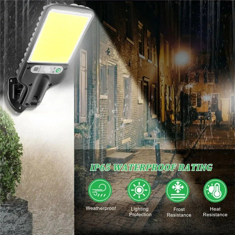 ZTree Solar Security Wall Light – COB LED Motion Sensor with 3 Modes for Garden, Courtyard & Patio (IP65)