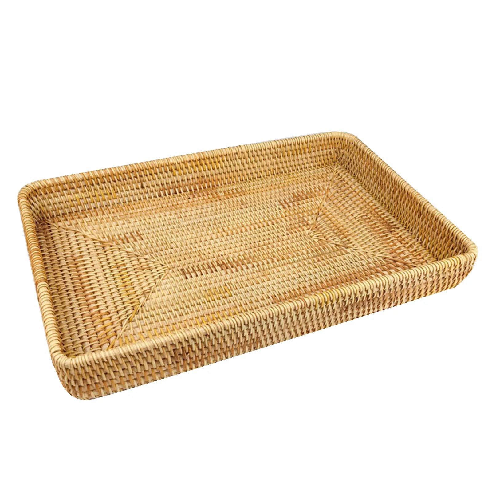 Hand-Woven Rattan Serving Tray — Multipurpose, Indoor & Outdoor