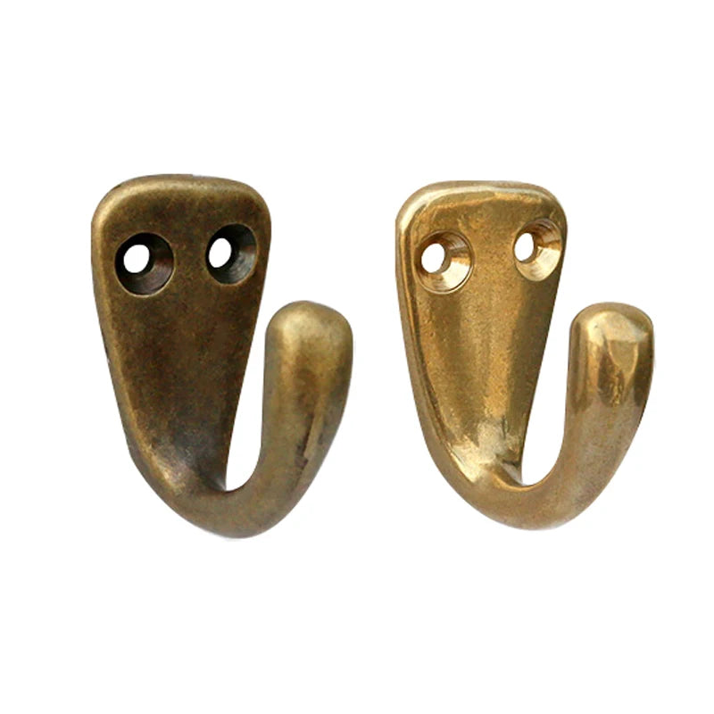Brass Wall Hook — Antique Bronze or Gold Finish