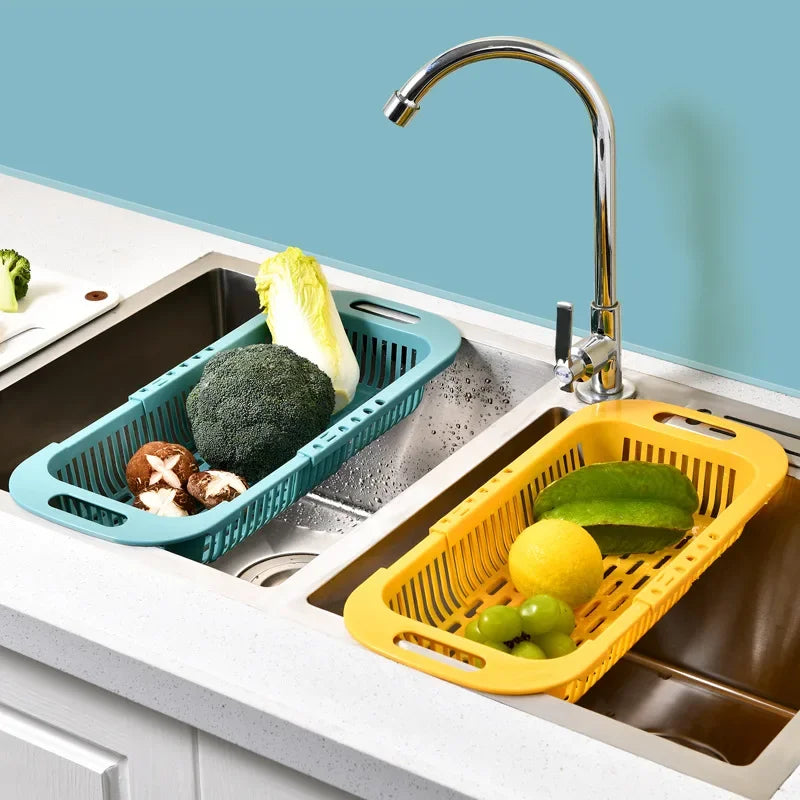 Expandable Dish Drying & Washing Basket — Foldable, Adjustable Length
