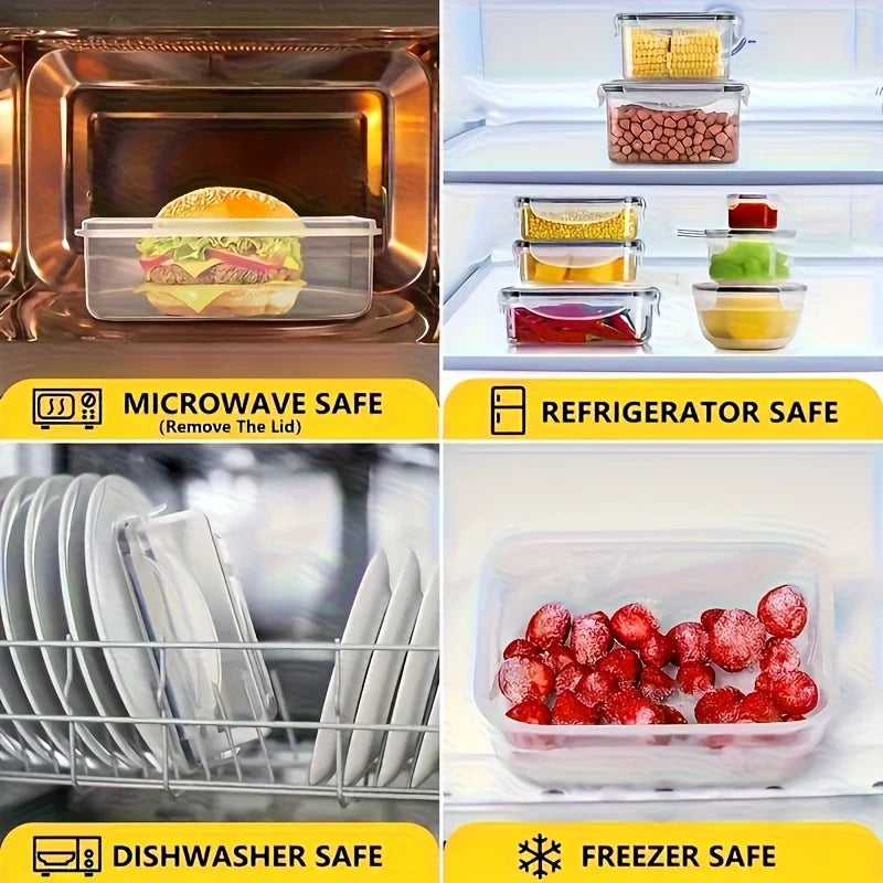 Airtight Food Storage Containers with Snap Lids — Set of 4