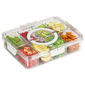Divided Snack Spinner Tray with Lid & Handle — Fridge, Party & Picnic