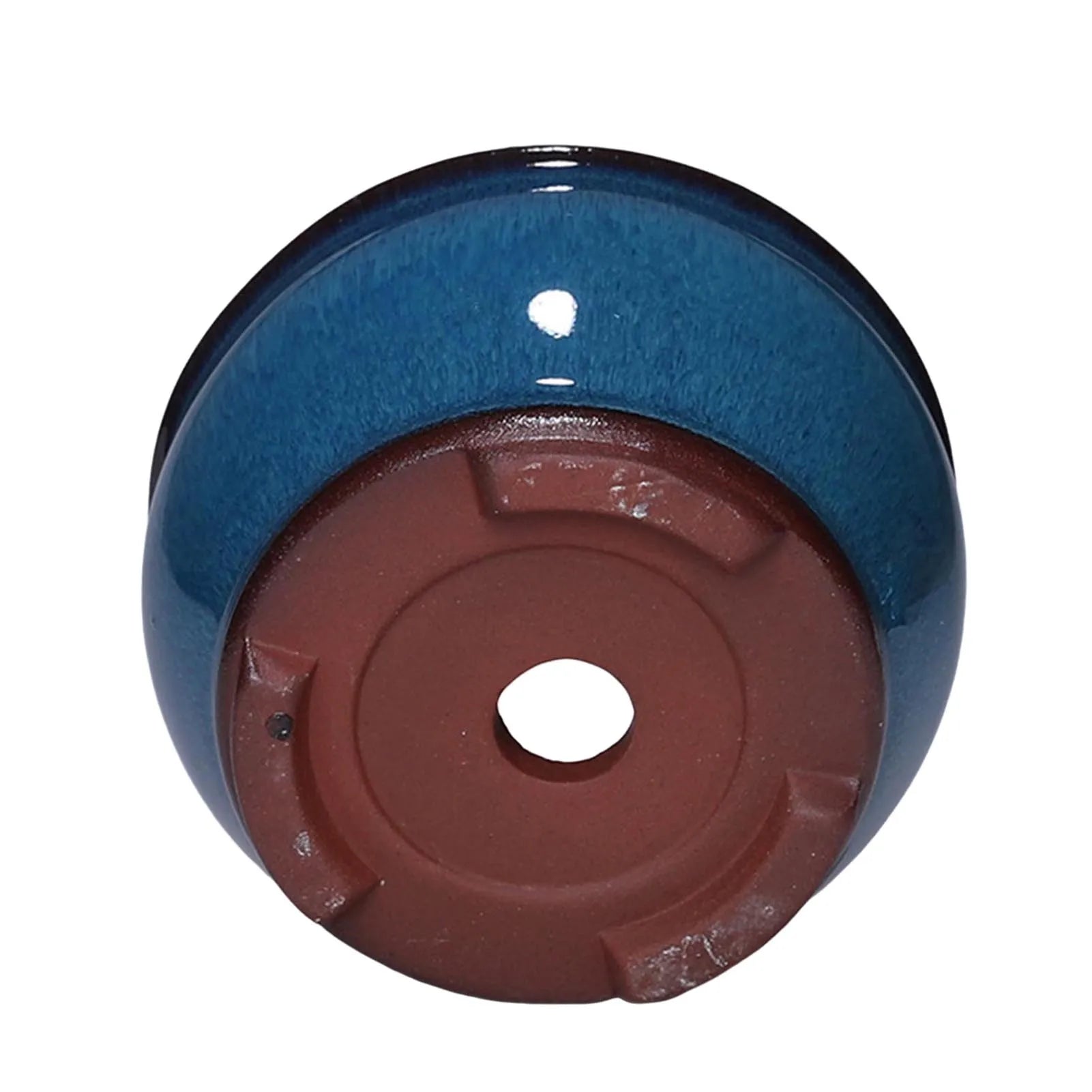 Round Ceramic Succulent Pot with Drainage Holes – Glazed Planter for Indoor & Outdoor
