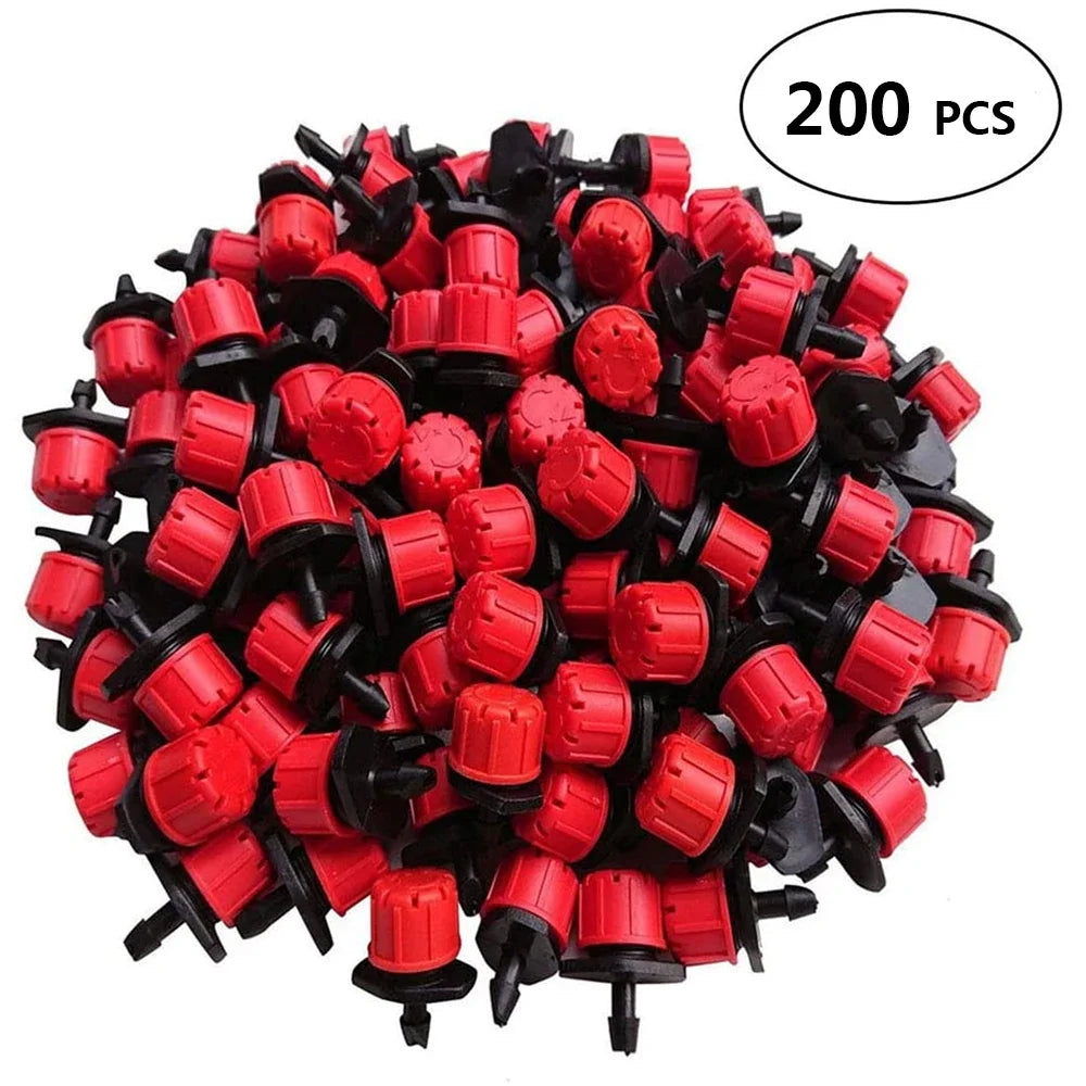 Adjustable Drip Irrigation Emitters – 1/4" Micro Drippers for Watering Systems (50–800 pcs)