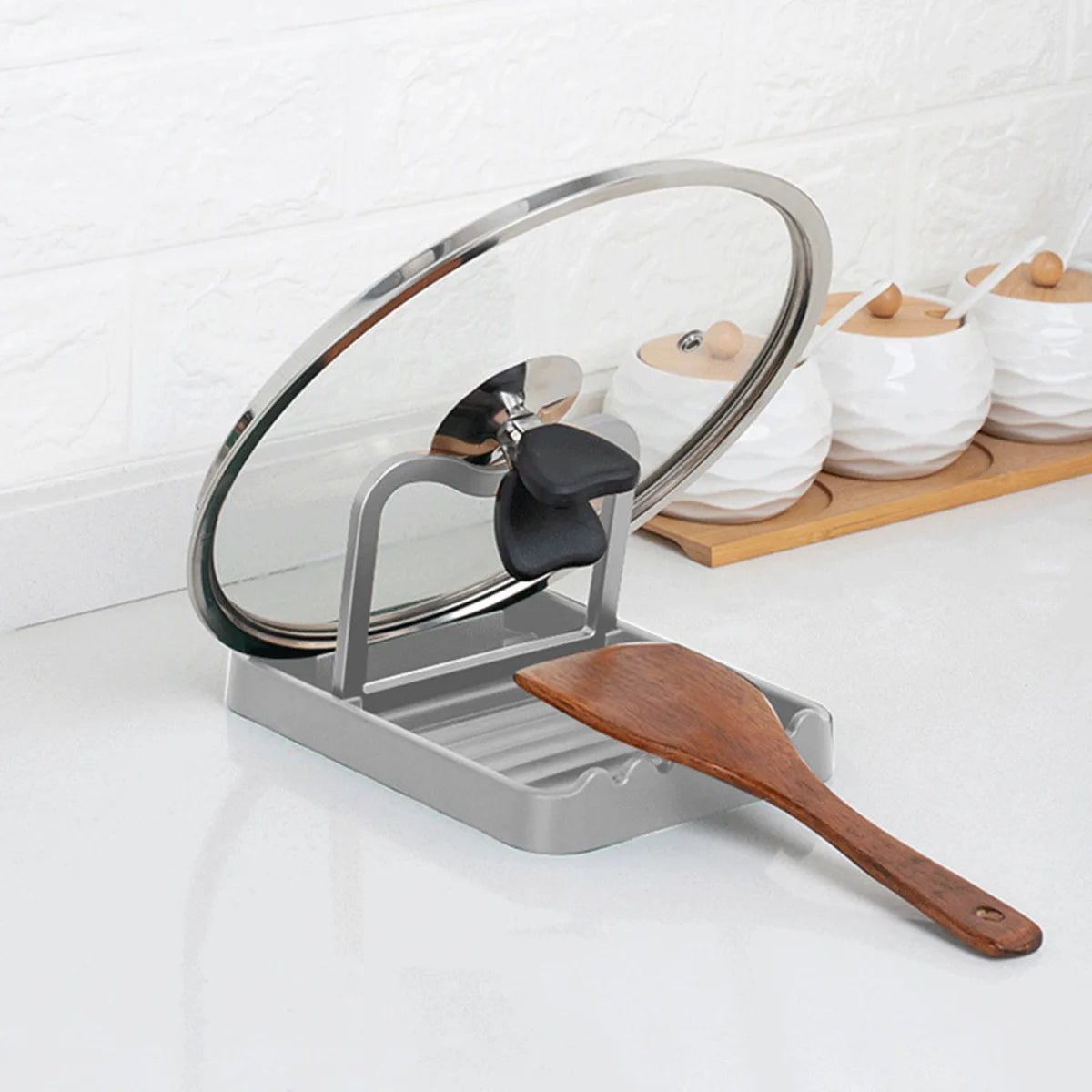 Spatula & Spoon Rest Draining Rack — Worktop Organiser